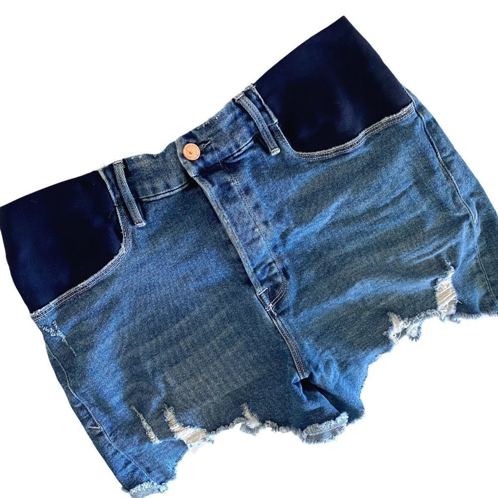 Good American Maternity Shorts Good Mama Raw Hems
